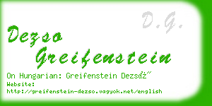 dezso greifenstein business card